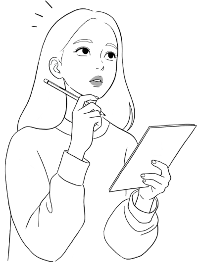 A person taking a quiz